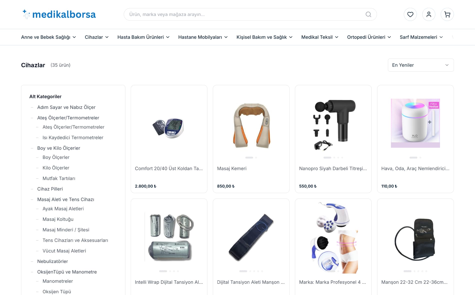 Medikal Borsa Kategori Sayfası